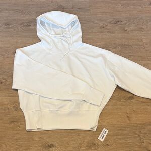 Old Navy White Cropped Ribbed Hoodie